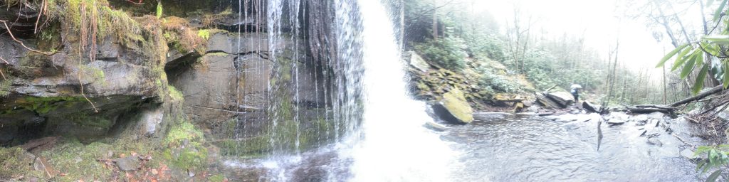 couple panoramic photos from our mullet falls trail cleanup waterfall hike 2