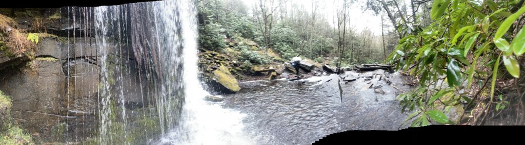 couple panoramic photos from our mullet falls trail cleanup waterfall hike 3