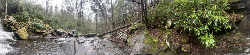 couple panoramic photos from our mullet falls trail cleanup waterfall hike 6