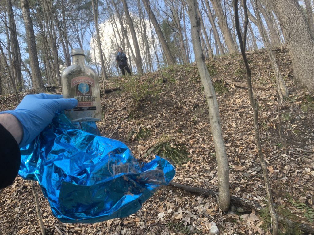 blue Balloon in woods