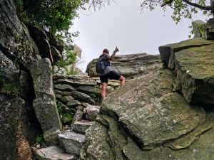 Picture Hiking Sams Point Ice Caves in June 2022