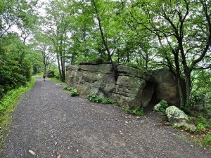 Picture Hiking Sams Point Ice Caves in June 2022