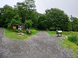 Picture Hiking Sams Point Ice Caves in June 2022