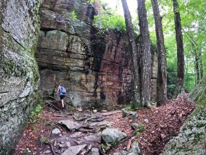 Picture Hiking Sams Point Ice Caves in June 2022