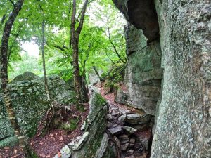 Picture Hiking Sams Point Ice Caves in June 2022