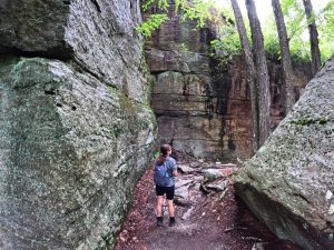 Picture Hiking Sams Point Ice Caves in June 2022