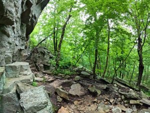 Picture Hiking Sams Point Ice Caves in June 2022