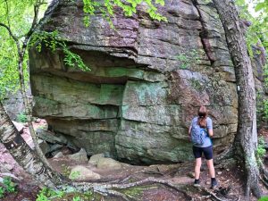 Picture Hiking Sams Point Ice Caves in June 2022