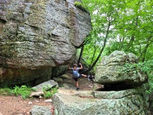 Picture Hiking Sams Point Ice Caves in June 2022