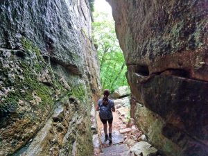 Picture Hiking Sams Point Ice Caves in June 2022