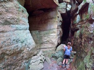 Picture Hiking Sams Point Ice Caves in June 2022