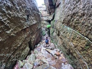 Picture Hiking Sams Point Ice Caves in June 2022
