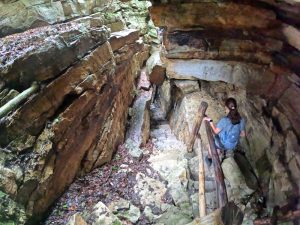 Picture Hiking Sams Point Ice Caves in June 2022