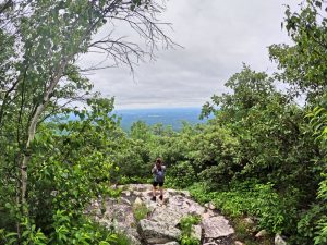 Picture Hiking Sams Point Ice Caves in June 2022