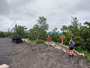 Picture Hiking Sams Point Ice Caves in June 2022