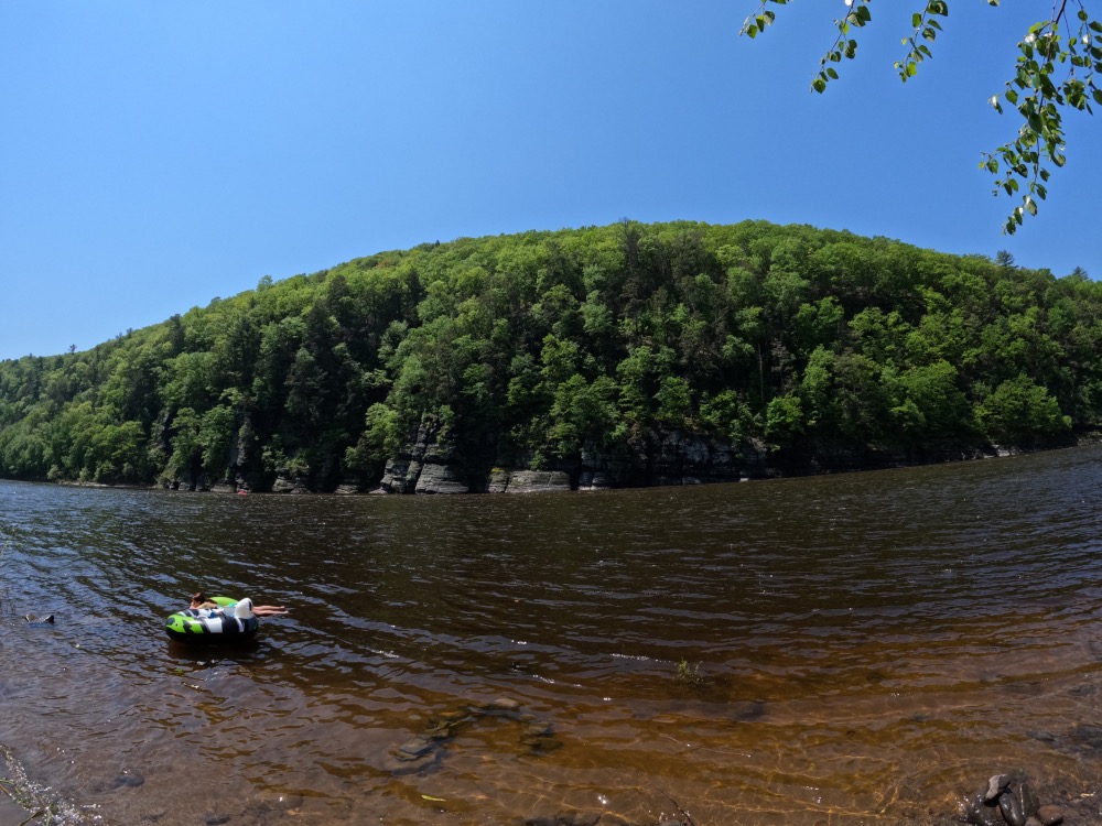 Tubing down the Delaware river near port jervis new york